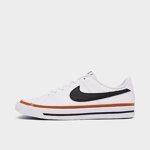 Nike court legacy kids shoes in white/black size 5Y.